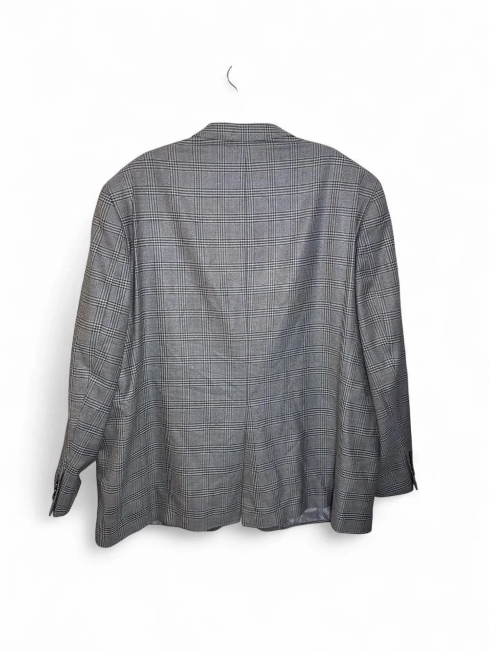 Ralph Lauren 54L Gray Glen Plaid Silk Wool Sport Coat Blazer Made in Canada
